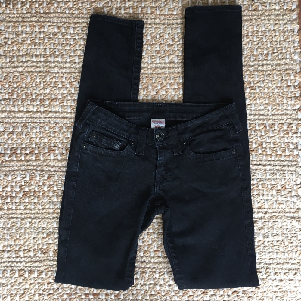 True Religion Low Rise Black Stella Skinny Jeans